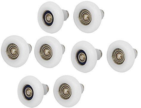 sourcing map 23 mm Diámetro de la rueda de plástico de 4 mm agujero roscado ventana deslizante de Barraillos Polea 8pcs