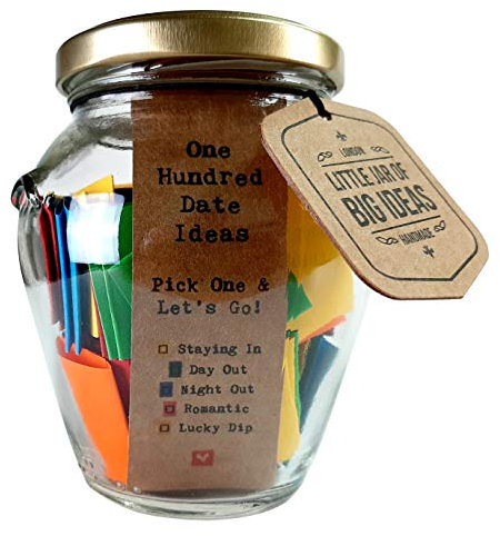 Little Jar of Big Ideas® - 100 Date Ideas - Pick One & Let's Go - Unique Thoughtful Gift - Memorable Gift - Unique Present - Artisan Handcrafted Gift (Standard)