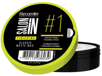 SalonIn Recamier Wax Matte Finishing and Styling Hair | Saloon in Cera Mate Para El Cabello Profesional 2.5 Ounces - 75 Grams …