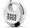 DAYGOS Heavy Duty Combination Padlock - Outdoor Stainless Steel Disc Combination Lock, Weatherproof Lock for Gate, Shed, Garage, Locker(Silver, 1pcs)
