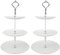 Hotoco 3-tier White Silver Plastic Dessert Stand Pastry Stand Cake Stand Cupcake Stand Holder Serving Platter for Party Wedding Home Decor-Small-set of 2