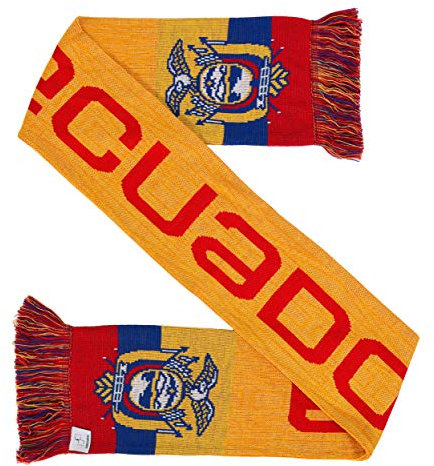 Ecuador Fußball-Strickschal, gelb, fits all