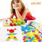 FISHSHOP Holzpuzzles 155 Teilig Geometrische Formen Puzzle Bausteine Montessori Spielzeug Lernspielzeug Für Kinder Mädchen und Jungen ab 3 Jahr