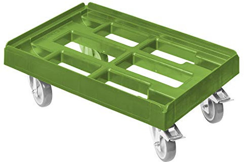 Transportroller für Kisten 60 x 40 cm mit 2 Bremsen in grün