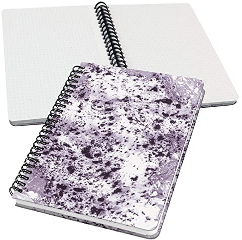 SIGEL JN606 Spiralblock A5 dotted Notizblock Bullet Journal Jolie, 120 Seiten, violett/weiß, vegan, aus nachhaltigem Papier hergestellt
