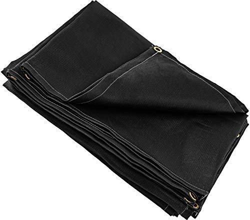 Mophorn Manta de Protección de Soldadura, 10 x 10 FT Manta de Fibra de Vidrio, 3.05 x 3.05m Manta Ignífuga Resistente Color Negro