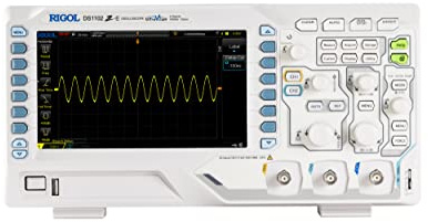 RIGOL Digital Oscilloscope DS1102Z-E 100 MHz 2-Ch 1 GSa/s 24 Mpts 30,000 wfms/s UltraVision 7 800x480 Intensity Display, 60,000-Frame Record, Serial Decode UART I2C SPI for Debug & Education
