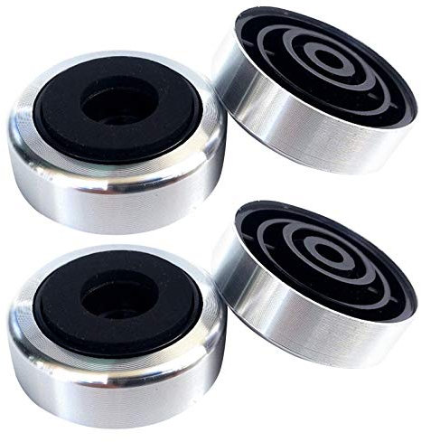 GeKLok Speaker Feet Pad 4pcs HIFI Player Audio Non Slip Home Amplifier Turntable 30x11mm Accessories Shock Absorption Damping Isolation Durable Cabinet(Silver)