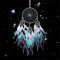 RAILONCH Vintage Blau Traum Dreamcatcher, Feder Traumfänger mit LED Licht, Handgemachte Dream Catcher für Kinder Zimmerdekoration und Kreatives Wandbehang Geschenk (ohne LED-Lichterkette)