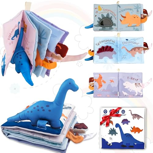 Richgv Baby Books 0-6 Months, Baby Boy Gifts Baby Toys 6-12 Months Dinosaur