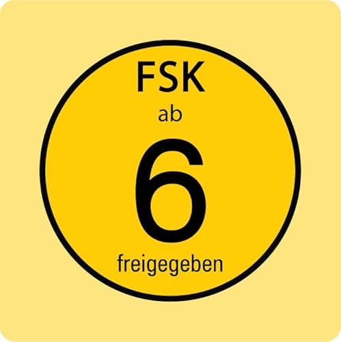 Aufkleber Hinweis Alterseinstufung „FSK ab 6“ Symbol Schild Folie selbstklebend gelb | 5-40cm Made in Germany, Größen Name: 5x5cm