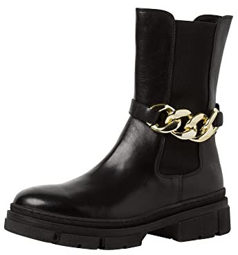 Tamaris Donna 1-1-25983-29, Stivali alla Moda, Colore: Nero e Oro, 40 EU
