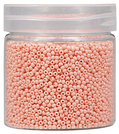 Bala&Fillic 2mm Runde Perlen zum Auffädeln 10000pcs/110 Gramm in Box,12/0 Hellrosa GlasPerlen kleine Rocailles Perlen für Machen Schmuck Ohrring Armbänder Halskette (Hellrosa)