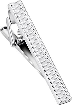 Krawattennadel Vintage, Krawattenklammer Silber Edelstahl Rechteck Tie Clip 5CM Schmuck Geschenke