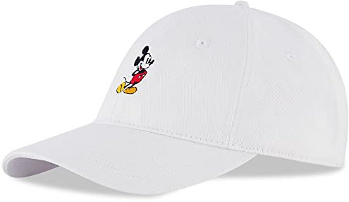 Disney Baseball Cap, Mickey Mouse Adjustable Hat for Adult Casquette, Blanc, X-Large Homme