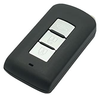 BROVACS Replacement Key Shell + Uncut Blank Emergency Insert Key Compatible with MITSUBISHI 3 Button Smart Keyless Entry Remote Key Case Fob PG520A