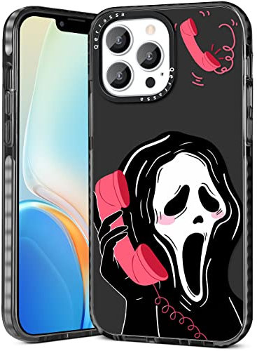 Qerrassa Black Skull Case for iPhone 12 Pro Max Cute Cartoon Character Kawaii Soft TPU Cover for Girly Girls Kids Boys Phone Cases Funny Pattern Fashion Protective Case for iPhone 12 Pro Max