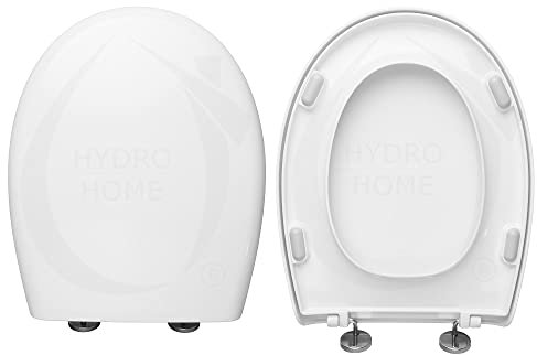 HYDRO HOME Copriwater Pozzi Ginori Fantasia Compatibile, Tavoletta Wc In Plastica Termoindurente Avvolgente Con Cerniere Regolabili,Asse Wc Colore Bianco MADE IN ITALY