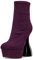 NobleOnly Donna Chunky Blocco Alto High Piattaforma Tacco Heel Rotonda Punta Stivaletti Cerniera Sexy 15 CM Heels Stivali Viola A 40 EU