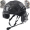 Taktischer Helm Set mit Multicam Abdeckung & Militär Headset - Adjustable Fast Protection für Draussen Paintball CS Jagd BBS Spiel
