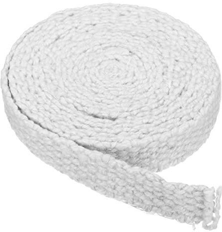 PATIKIL 1x1/8x157 Leña Estufa Junta Alta-Temperatura Sello Cuerda Blanco | Cerámica Fibra Plana, Resistente, para Estufas Chimenea Puerta