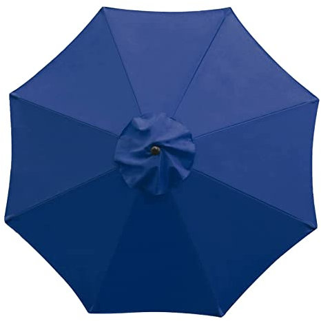 Bueuwe Sonnenschirm Ersatzbezug 3m 6/8 Streben, UV-Schutz Ampelschirm Bezug, Wasserdicht Schirmbezug Sonnenschirm Ersatzteile für Balkon, Garten, Pool und Strand,Blau,8 Streben