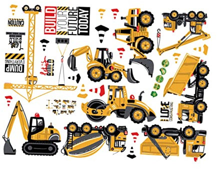 COHEALI Pvc Jungen Und Mädchen Zimmer Aufkleber Cartoon Truck Aufkleber 5er Set