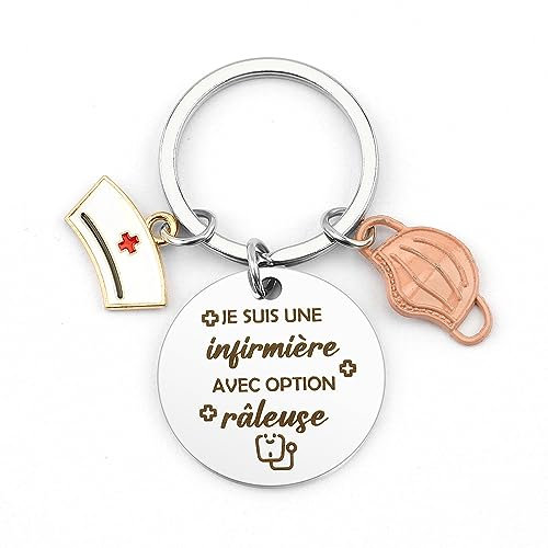 QONCV Porte Clef Infirmière Cadeau Infirmiere Femme Cadeau Infirmière Cadeaux pour la Semaine des Infirmières Idee Cadeau étudiant Médecine Cadeau Merci Petits Cadeaux Anniversaire Cadeau Noel