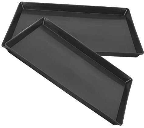 Beaupretty Bird Cage Tray Black Replacement Dog Crate Pan Easy Clean Leakproof Bunny Cage Bottom Tray Plastic for PET 2Pcs