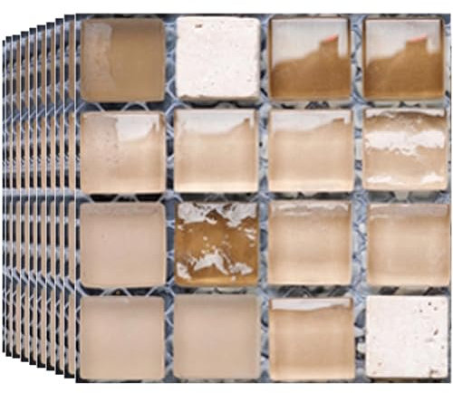 BoloShine Fliesenaufkleber 30 Stück, Wasserfest Selbstklebende Fliesenfolie Wandaufkleber Wandfliesen für Küche und Bad, Mosaik Vinyl Klebefliesen Folie Fliesenoptik Dekor(10x10cm) (Grau)