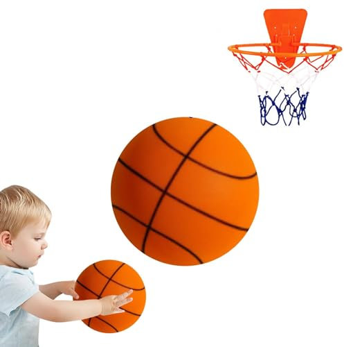 Schaumstoff-Basketball,silent basketball,mute ball,Größe 7 Basketballball Silent Ball, Unbeschichteter,hochdichter Schaumstoffball,geräuscharmer Basketball-Trainingsball für Indoor-Aktivitäten