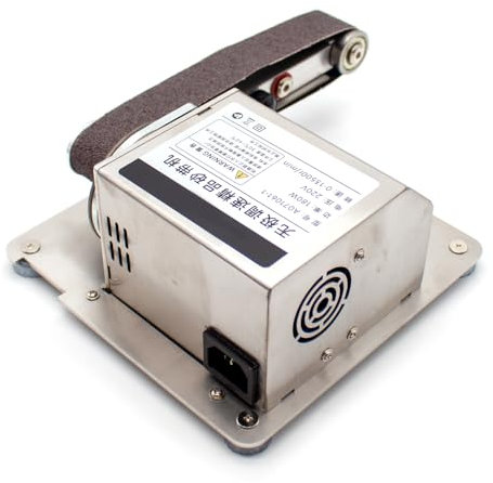 Jieotwice Affilacoltelli Elettrico di Livello Industriale, Levigatrice a Nastro Piccola, Levigatrice Regolabile Multifunzione, Lucidatrice 0-13500 Giri/Min 220V 180W