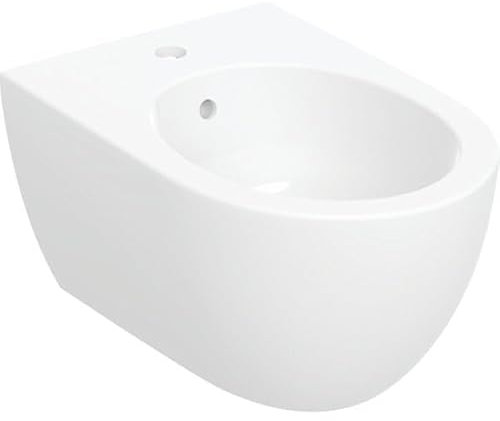 Geberit Acanto bidet mural, forme fermée, pour robinetterie monotrou, 502.825.00.1, Couleur: blanc