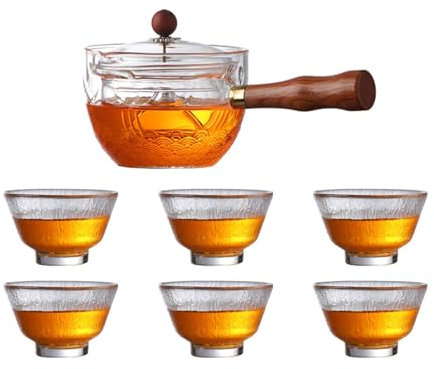 NEDLON Rotación 360 Tetera, Tetera Y Taza Giratorias Transparentes, Revestimiento De Filtro Extraíble Para Estufa Safet, Para El Hogar, La Oficina