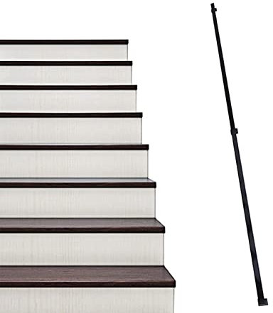 Treppenhandlauf Stufentreppengeländer Moderne Handläufe für Treppen Schwarzer Schmiedeeisen-Innenhandlauf für Treppen Wandmontiertes Treppengeländer mit Halterungen Geländerhandlauf (Größe: 8,2 Fuß) (