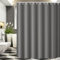 Lerores Duschvorhang 300x200cm Dunkelgrau, Beschwerter Saum Antischimmel Textil, Wasserabweisend, Waschbar Polyester Stoff Badevorhänge für Badezimmer, Badewanne mit 16 Duschvorhangringen