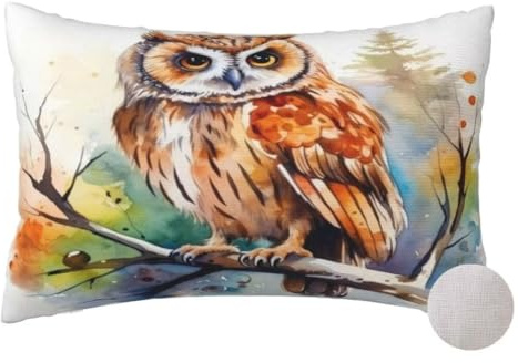 Kissenbezug 30x50 cm 2er Set Kissen Eule Dekokissen, Kissenbezug Vogel Kissenbezüge Sofakissen Zierkissen Kissenhülle Superweicher Kopfkissenbezug Mit ReißVerschluss für Couch Deko Schlafzimmer-dm352
