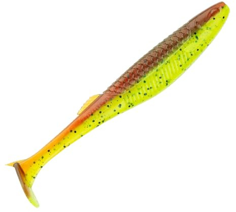 Rapala CrushCity The Kickman - Gummifische, Länge/Gewicht/Packungsinhalt:12.5cm / 14g / 5, Farbe:Motor Oil Chartreuse