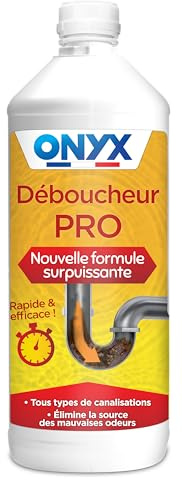 Onyx - Déboucheur Canalisation Professionnel - Canalisation Tous Types -1L | Formule Surpuissante - Rapide et Efficace - Élimine la source des mauvaises odeurs - Fabriqué en France