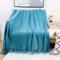 Hayisugal Sofadecke Wohndecke Boho Decke Weich Strick Decke mit Quaste Kuscheldecke Sofadecke Couch Outdoor Decke Überwurfdecke, Blau, 130 x 150cm
