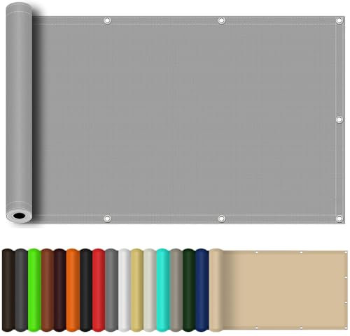 Voile d'ombrage Carré 150 x 580 cm, Protection Solaire, Coupe-Vent, Résistant à La Pluie, Anti UV, Voile d'ombrage Jardin Parasols D'Extérieur, pour Terrasse Jardin, Gris Clair