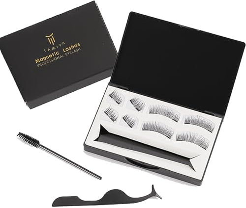Lot de 2 paires de cils magnétiques sans eye-liner, avec pince, réutilisables, imperméables, durables, pour maquillage, rendez-vous, fête