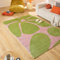 Nazar Tapis Groovy, Coloré, Vintage, Rétro, Géométrique, Orange, Jaune, Rose, Rouge, Moelleux et Confortable, Tapis Salon (385 Vert, 120x160 cm)