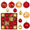 Weihnachtskugeln rot Gold,44 Stück weihnachtsdeko weihnachtskugeln Kunststoff, Christbaumschmuck mit Haken für weihnachtskugeln Set,Für weihnachtsbaumschmuck,Hochzeiten,Partydekorationen