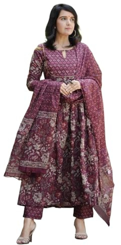 Alvami Anarkali Women's Kurta and Dupatta Trousers Set