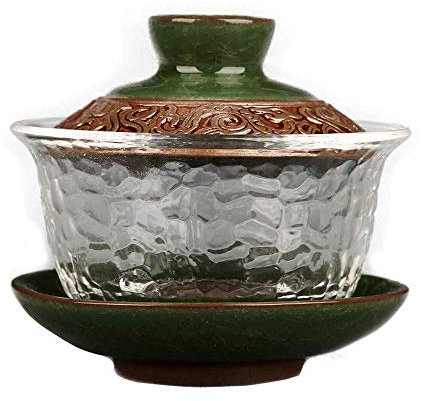 XDAWQP Chinesische Glaskeramik-Teetasse, Gaiwan, Porzellanterrine, Reisekessel, Teeservice, Zubehör