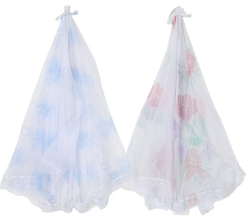 MAGICLULU Faltbare Geschirrabdeckungen Aus Langlebigem Material Lebensmittelschutz Für Outdoor Partys Und Küche Inkl Spitzendesign 2 Stück Farbe Zufällig