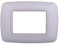 1 Placca bombata, 3 moduli/posti, Compatibile Con BTicino Living, bianco bianca, Placche arrotondate, Plastica di alta qualità, 100% compatibile con supporti e moduli originali