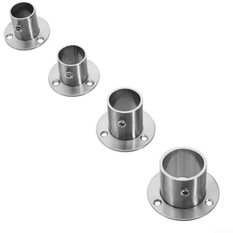 Connettore flangia da parete in acciaio inox ad alta resistenza per fissaggio tubo solido con chiusura a vite (25 mm)