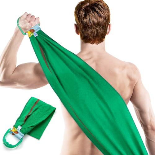 LeapLife Peeling Back Scrubber, Body Back Scrubber Handtuch für Dusche, Bad Wasch Scrub Tuch Waschmaschine für Männer Frauen Peeling, Body Scrubbing Brush Exfoliator (Grün 500D)